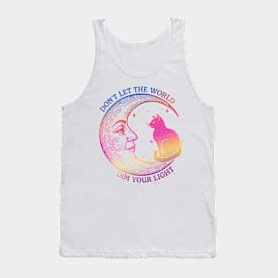 Don't Let The World Dim Your Light Black Cat Moonlight Tank Top